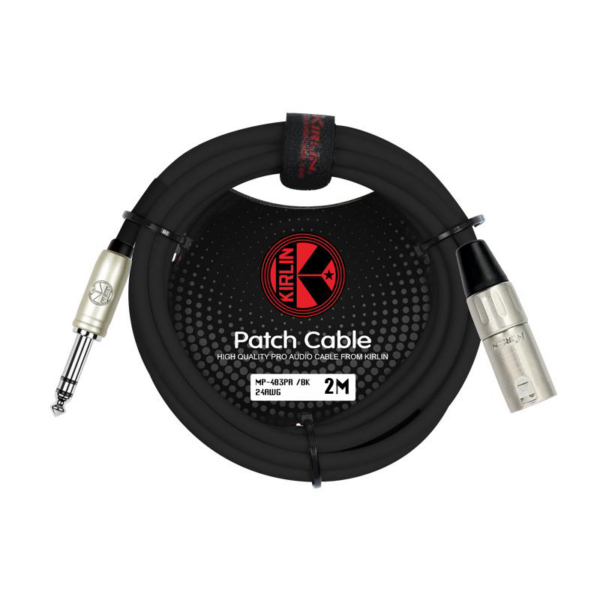 Kirlin XLR - 1/4" TRS plug, Patch Cable, Black (2m)