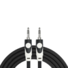 Kirlin 3.5mm TRS - 3.5mm TRS, Light Gear Aux Cable, Black (2m)