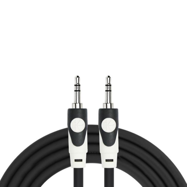 Kirlin 3.5mm TRS - 3.5mm TRS, Light Gear Aux Cable, Black (2m)