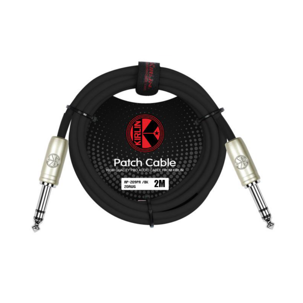 ACCKIAP-209PR Kirlin Original Single Patch Cable, Black 1/4" TRS Plug - 1/4" TRS Plug (2m)
