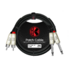 Kirlin 2 x 1/4" mono – 2 x RCA Patch Cable, Black (2m)
