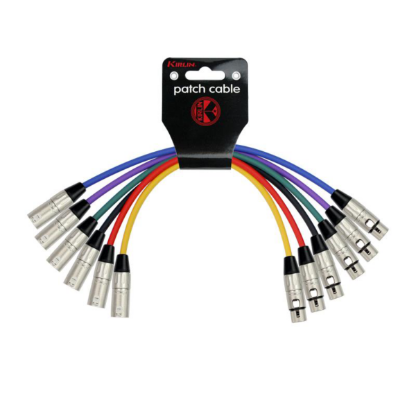 Kirlin 6 Pack Patch Cable XLR Male - XLR Female (0.3m)