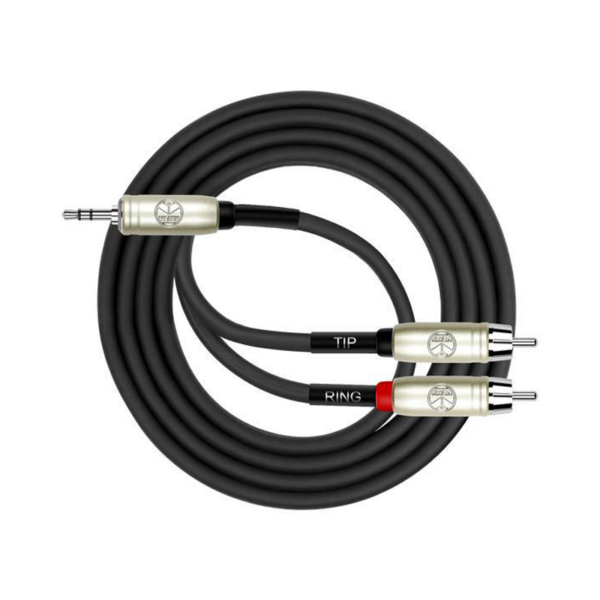 Kirlin Original Y- Patch Cable, Black 3.5MM TRS Plug – 2 x RCA (2m)