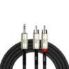 Kirlin Original Y- Patch Cable, Black 3.5MM TRS Plug – 2 x RCA (2m)