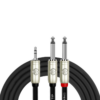 Kirlin Original Y-Patch Cable, Black 3.5MM TRS Plug – 2 x 1/4"Mono Plug (2m)