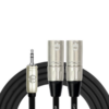 Kirlin Original Y-Patch Cable, Black 3.5MM TRS Plug – 2 x XLR Male (2m)