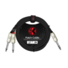 Kirlin 1/4" TRS Plug- 2 x 1/4" Mono Plug, Y-Patch Cable, Black (2m)